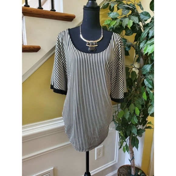 EXPRESSO Women's Striped 3/4 Sleeve Pullover Shirt - Picture 1 of 12